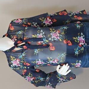 Express long sleeve floral blouse